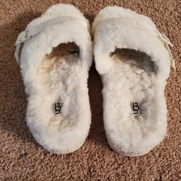 UGG FLUFFITA SLIDE SHEARLING PLATFORM SANDALS SHOE 8 - Picture 2 of 13